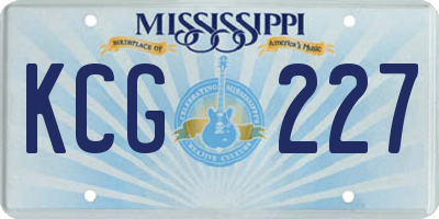 MS license plate KCG227