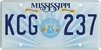 MS license plate KCG237