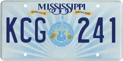 MS license plate KCG241