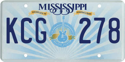 MS license plate KCG278