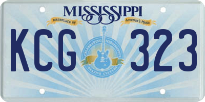 MS license plate KCG323