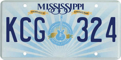 MS license plate KCG324
