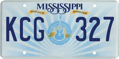 MS license plate KCG327