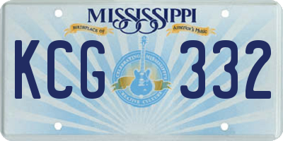 MS license plate KCG332