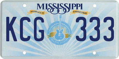 MS license plate KCG333