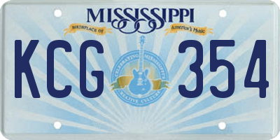 MS license plate KCG354