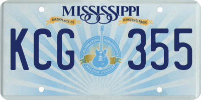 MS license plate KCG355