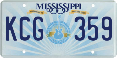 MS license plate KCG359