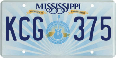 MS license plate KCG375