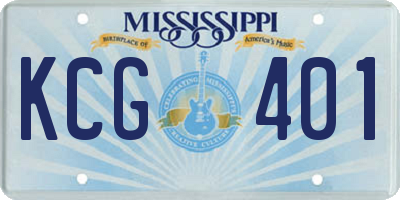 MS license plate KCG401