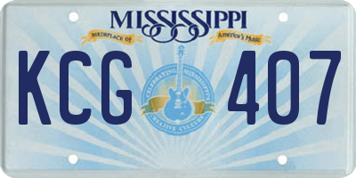 MS license plate KCG407