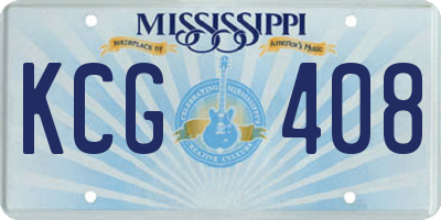 MS license plate KCG408
