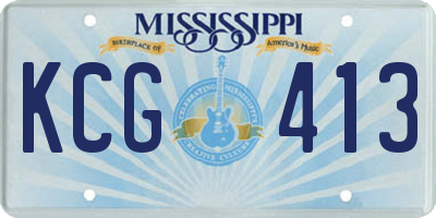 MS license plate KCG413