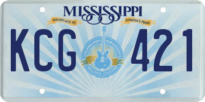 MS license plate KCG421