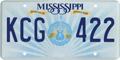MS license plate KCG422
