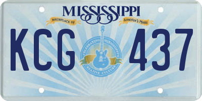 MS license plate KCG437