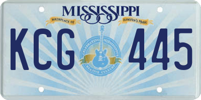 MS license plate KCG445