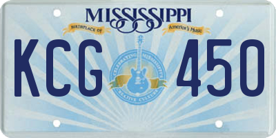 MS license plate KCG450