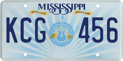 MS license plate KCG456