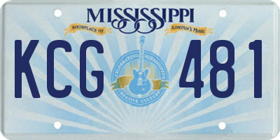 MS license plate KCG481
