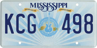 MS license plate KCG498
