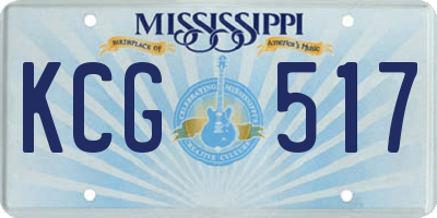 MS license plate KCG517