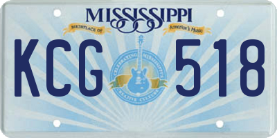 MS license plate KCG518