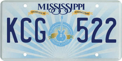 MS license plate KCG522