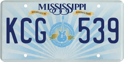 MS license plate KCG539