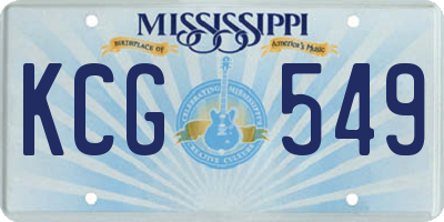 MS license plate KCG549