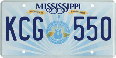MS license plate KCG550
