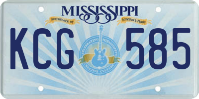 MS license plate KCG585
