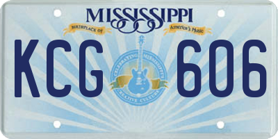 MS license plate KCG606