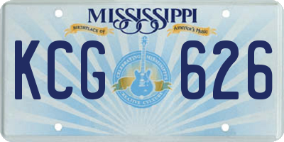 MS license plate KCG626