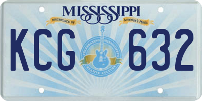 MS license plate KCG632
