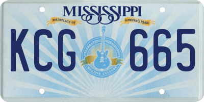 MS license plate KCG665