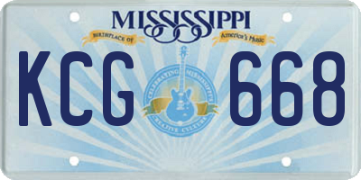 MS license plate KCG668