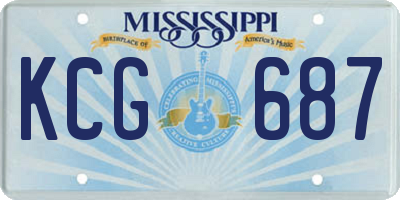 MS license plate KCG687