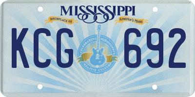 MS license plate KCG692