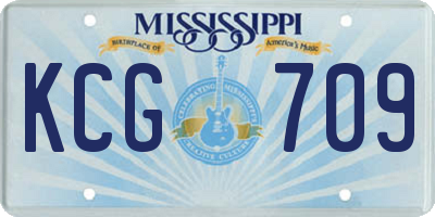 MS license plate KCG709