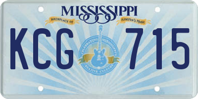 MS license plate KCG715