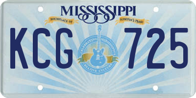MS license plate KCG725