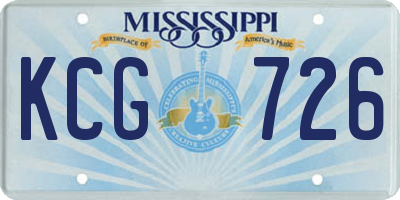 MS license plate KCG726