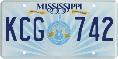 MS license plate KCG742