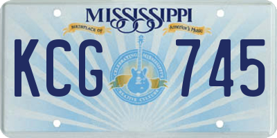 MS license plate KCG745