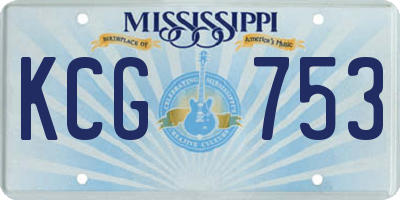 MS license plate KCG753