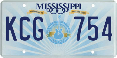MS license plate KCG754
