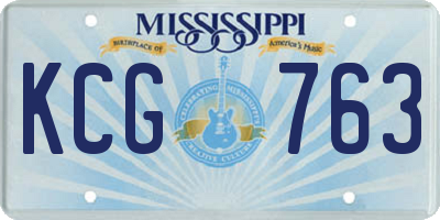 MS license plate KCG763