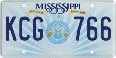 MS license plate KCG766