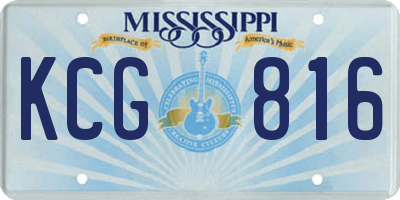MS license plate KCG816